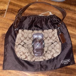 Vintage Coach Swinger Purse Monogram with Big Buckle